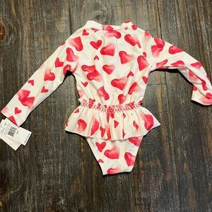NWT Jessica Simpson Red and Pink Heart Swimsuit
